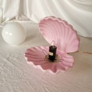 Pink shell and opaline pearl lamp, Saint-Jacques, France, 1970