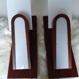 Paire de lampes scandinave bois et plexiglas