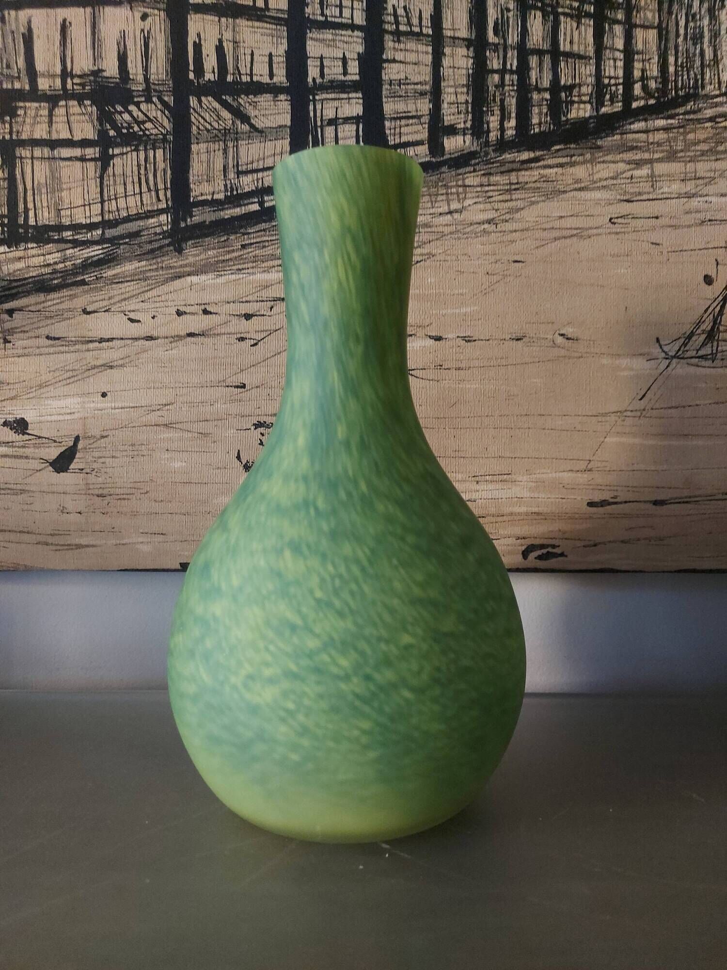 Vase years 80, 90's in blown glass, Habitat
