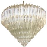 Lustre en verre de murano quadriedro transparent par simoeng