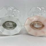 Set of Two Art Deco Dove Birds Glass Vases by Josef Feigl for Libochovice Glassworks, 1930s