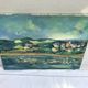 Painting painting oil on canvas Oechslin view village edge of vintage water