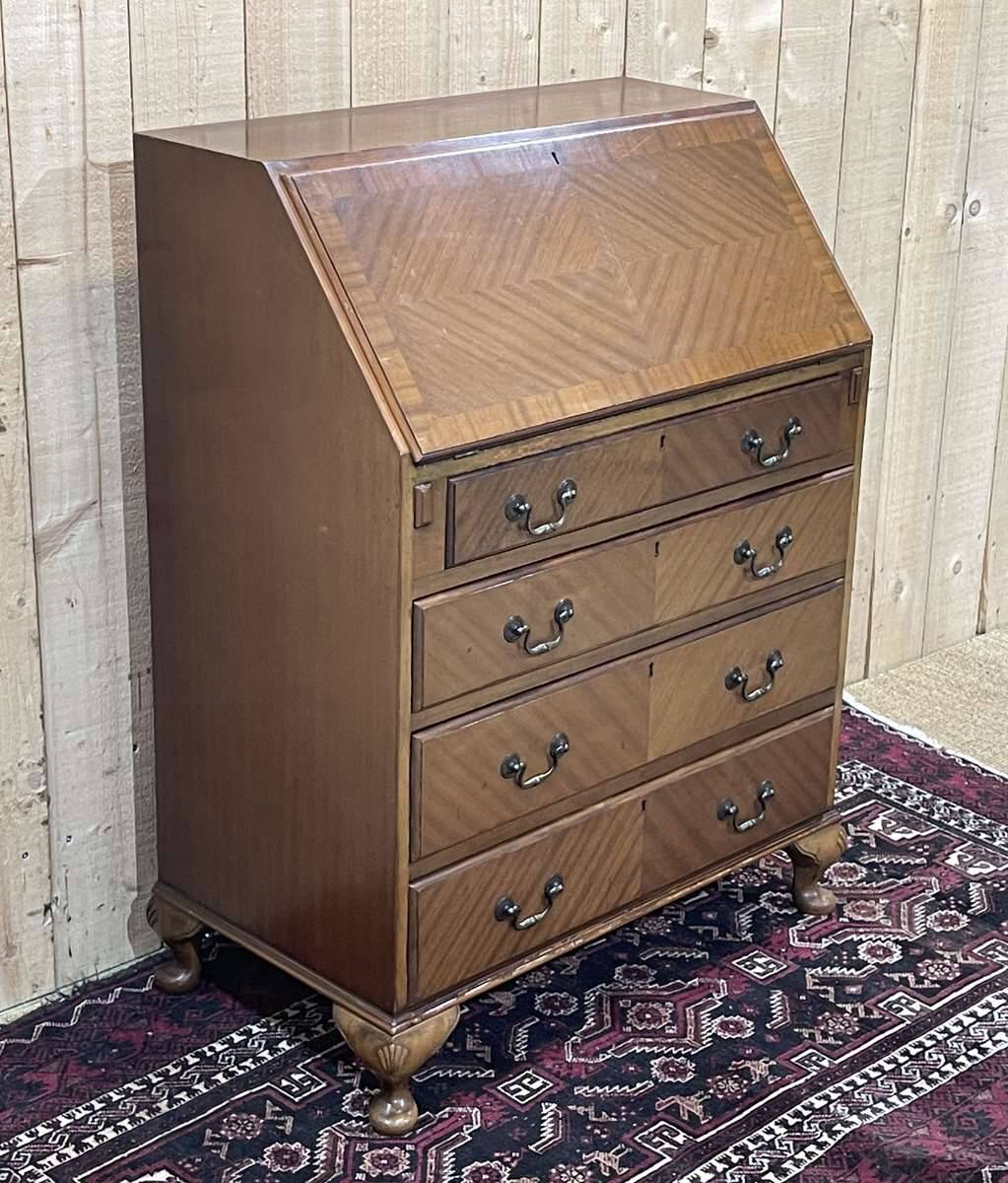 1950s English mahogany secretary.