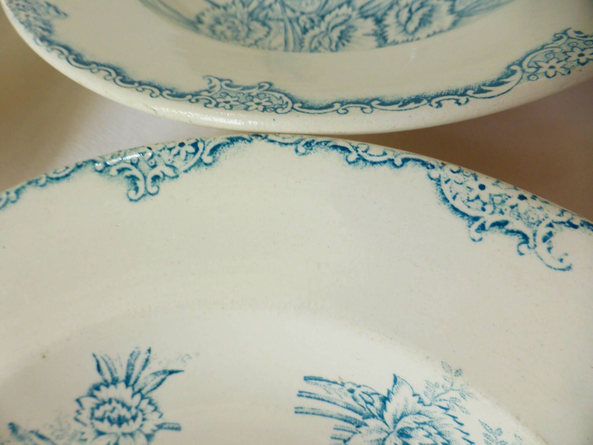 3 vintage deep plates in ironstone by L&G model Oeillets 220524