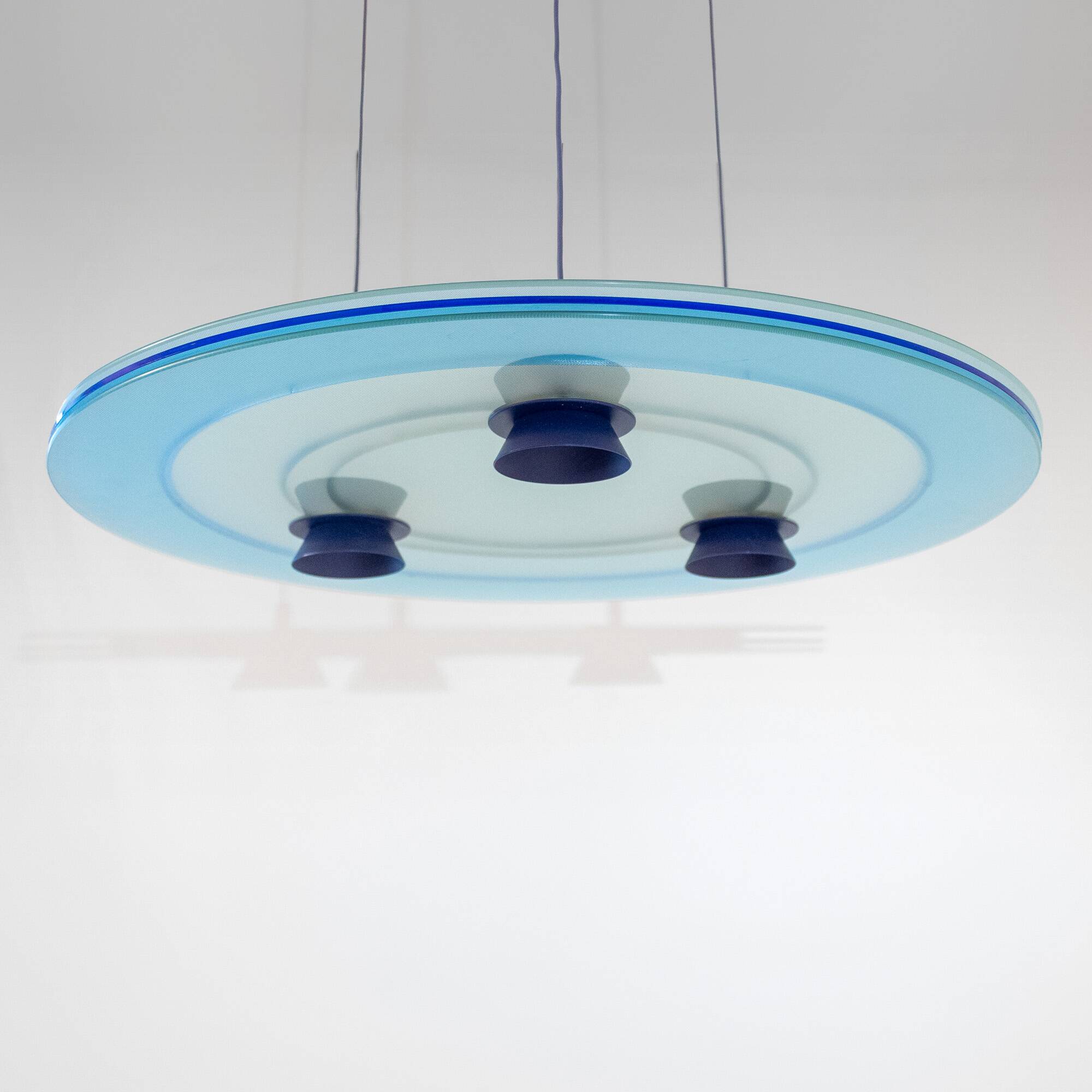 Pendentif Aurora Blue de l'ère spatiale par Arteluce, Perry King et Santiago Miranda,