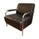 Fauteuil en cuir marron industriel