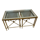 Vintage brass and glass nesting table