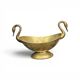 Oval beaten brass dish with swan handles