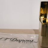 Vintage lighter S.T. Dupont Paris – Guilloché silver – 1980s/1990s