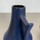 Set of two pottery fat lava vases "black-red" by Jopeko, Germany, 1970s modern
