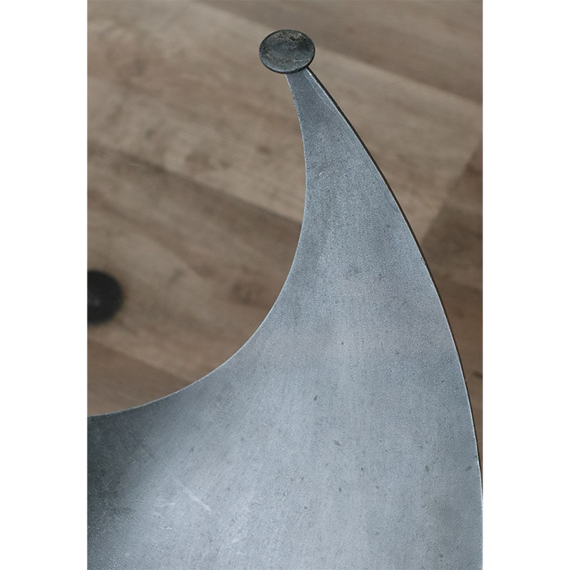 Table basse vintage "Hélice" en acier et verre, 1970