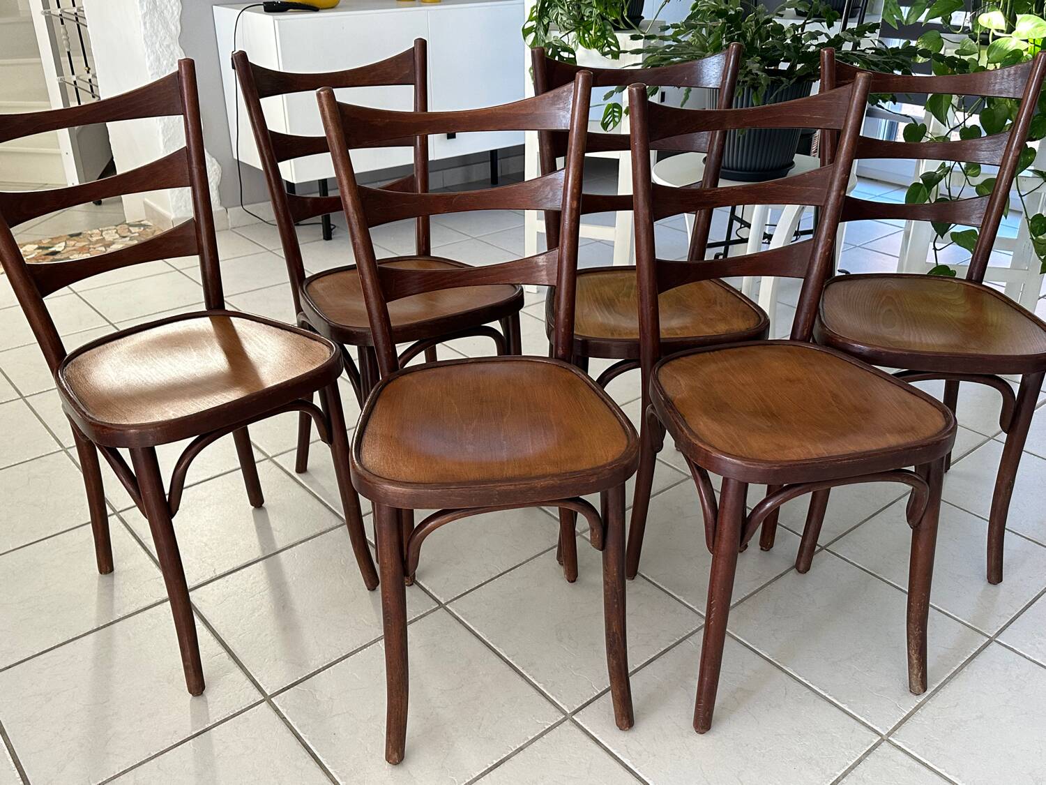Suite 6 chaises de Bistrot vintage années 1960