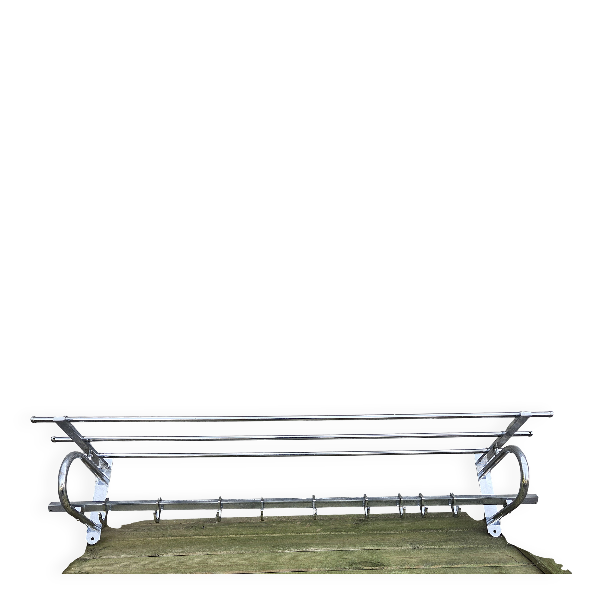 Chrome Art Deco wall coat rack