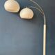 Space Age Dijkstra double arc white mushroom floor lamp