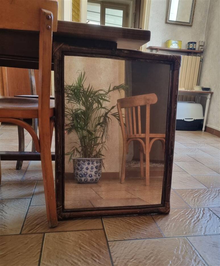 Bamboo mirror 52 x 70 cm