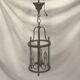 Brass lantern and original electric wire glass size: height -60cm- diameter -16cm-