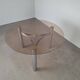 Mid-century Czechoslovak smoked glass coffee table, chrome metal, 1970s
