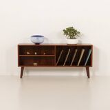 Scandinavian rosewood sideboard, vintage vinyl records cabinet, Denmark 197