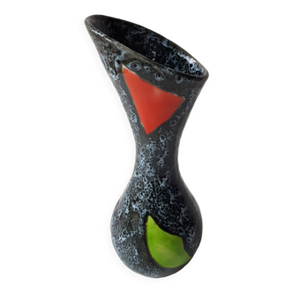 60s designer ceramic vase signed Vallauris Height 28.5cm
