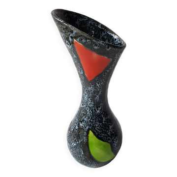 Vase en céramique design années 60 signé Vallauris Hauteur 28.5cm