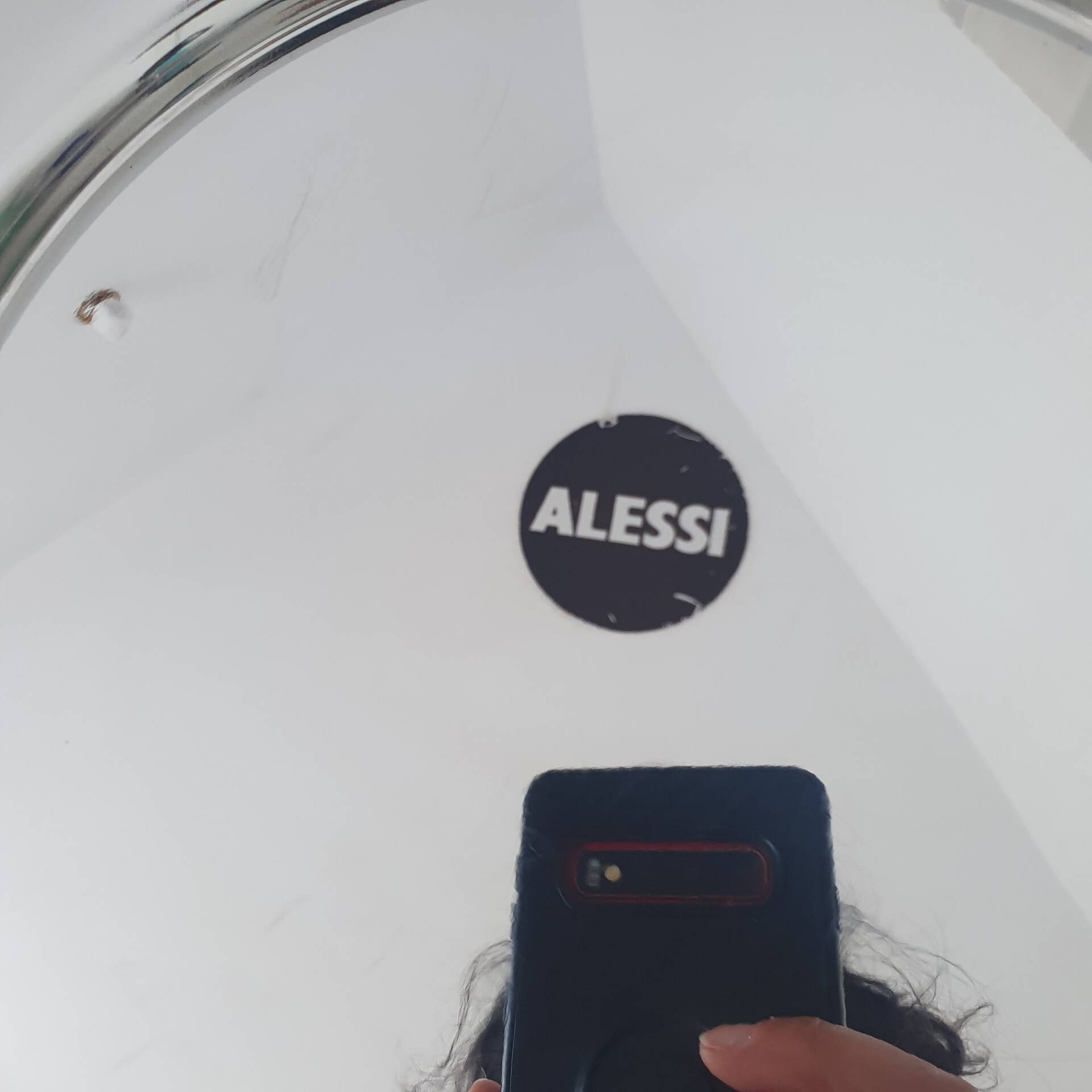 Alessi Ettore Sottsass / Assiette de service inox 18/10 et doré NG5100
