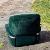 Fauteuil en velours vert "spage age" par Beka, 1970