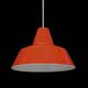 Louis Poulsen / Axel Wedel Madsen “Arbejdspendel” enamel pendant lamp / Danish industrial design / orange