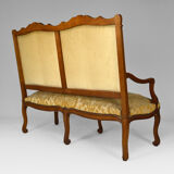 Louis XV style bench in carved oak
