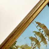 Gouache “Sicilian countryside” and glass frame from the early 20th century