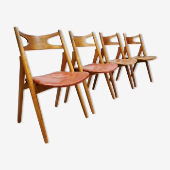 Midcentury danish dining chairs ‘sawbuck’ hans wegner