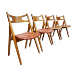 Midcentury danish dining chairs ‘sawbuck’ hans wegner