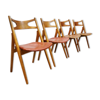 Midcentury danish dining chairs ‘sawbuck’ hans wegner