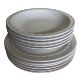 Set de 11 assiettes dessert et calotte de terre vernissée 1970 de Pierre Motton pour Gien