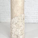Hollywood regency style column in stone marquetry