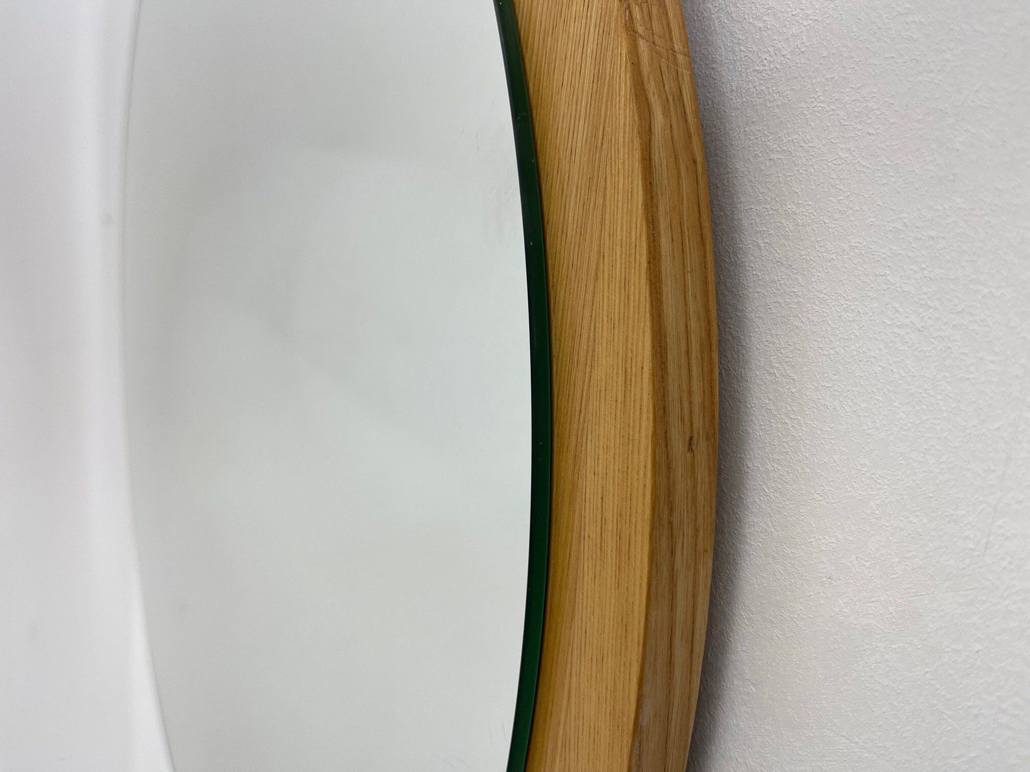 1970's Midcentury Round Wall Mirror, Czechoslovakia