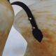 Vintage 4-light chandelier in black metal and glass, France