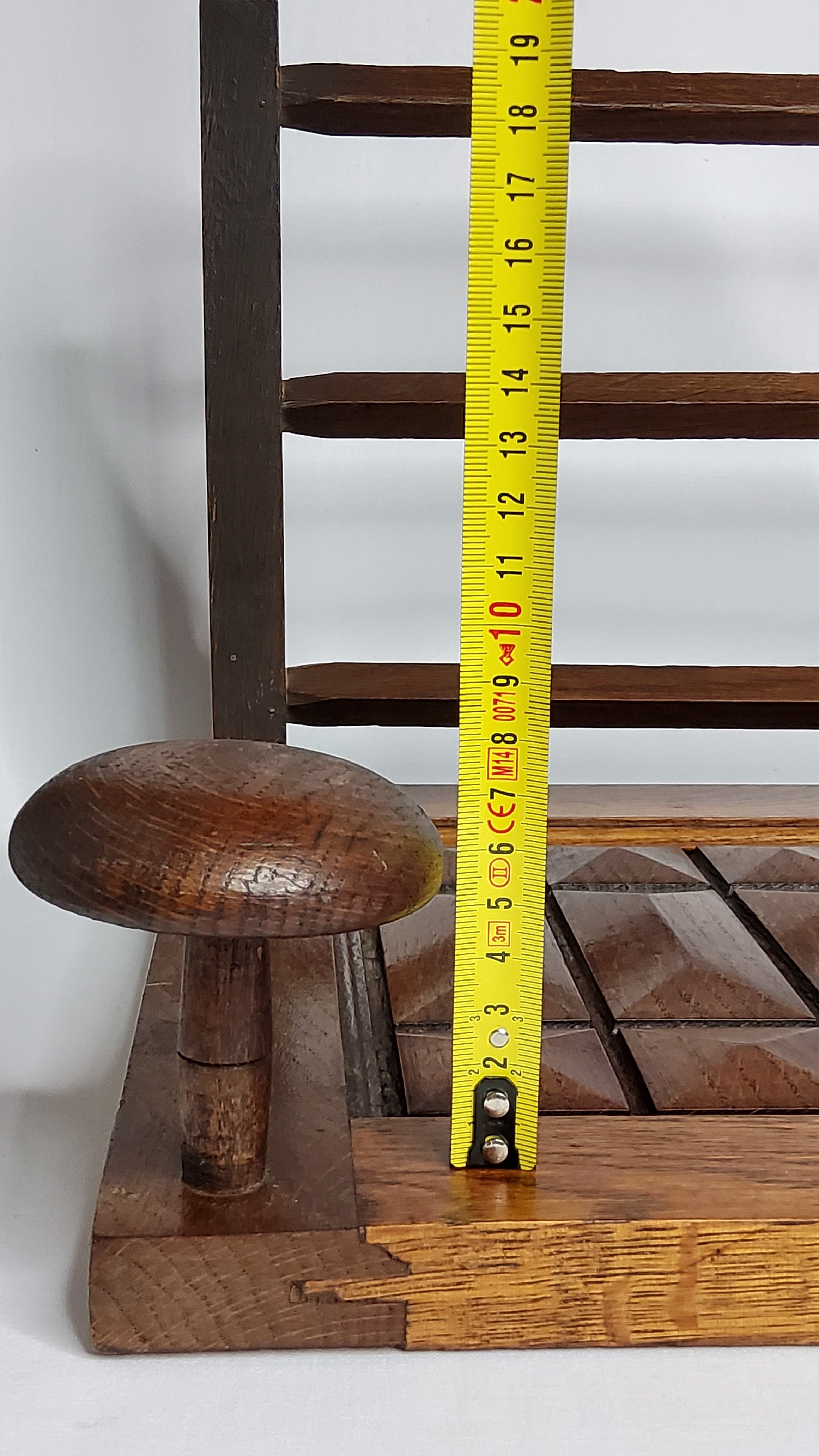 Wooden wall coat rack, 5 hooks, Art Deco style, 82 cm