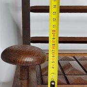 Wooden wall coat rack, 5 hooks, Art Deco style, 82 cm