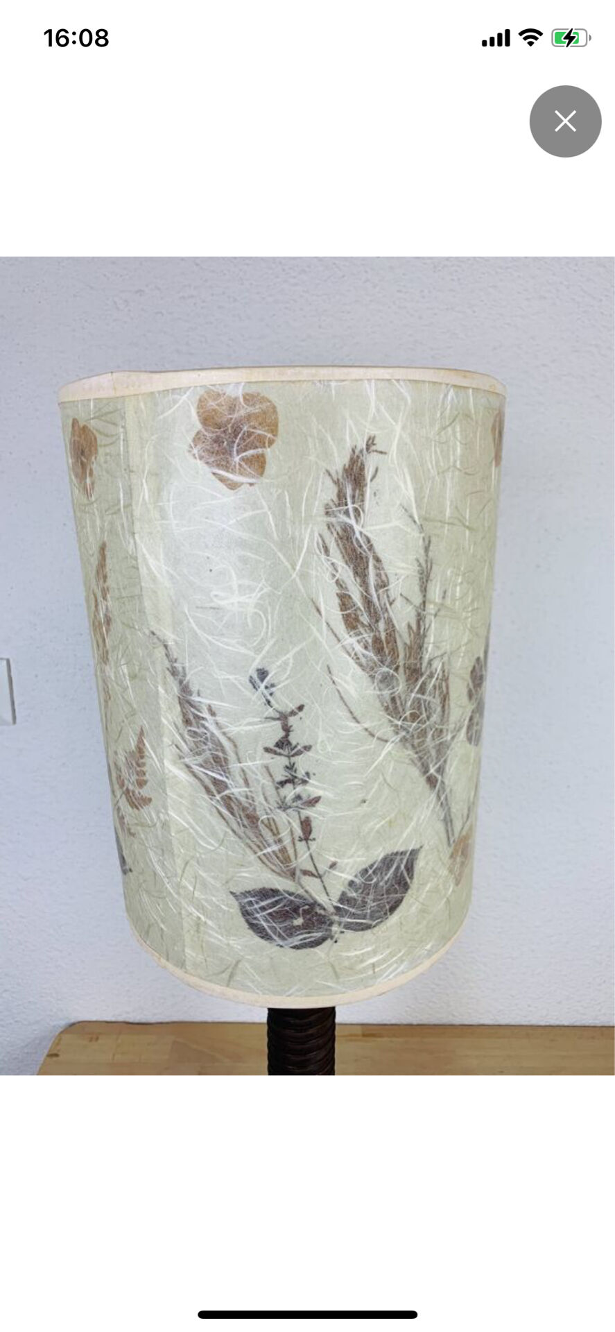 Lampe brutaliste art populaire 73 cm, bois tourné