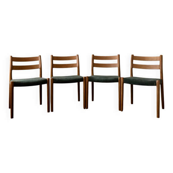 Chaises de salle à manger danoises vintage modèle 84 en chêne Niels O. Møller, années 1960, ensemble de 4 — Beyit