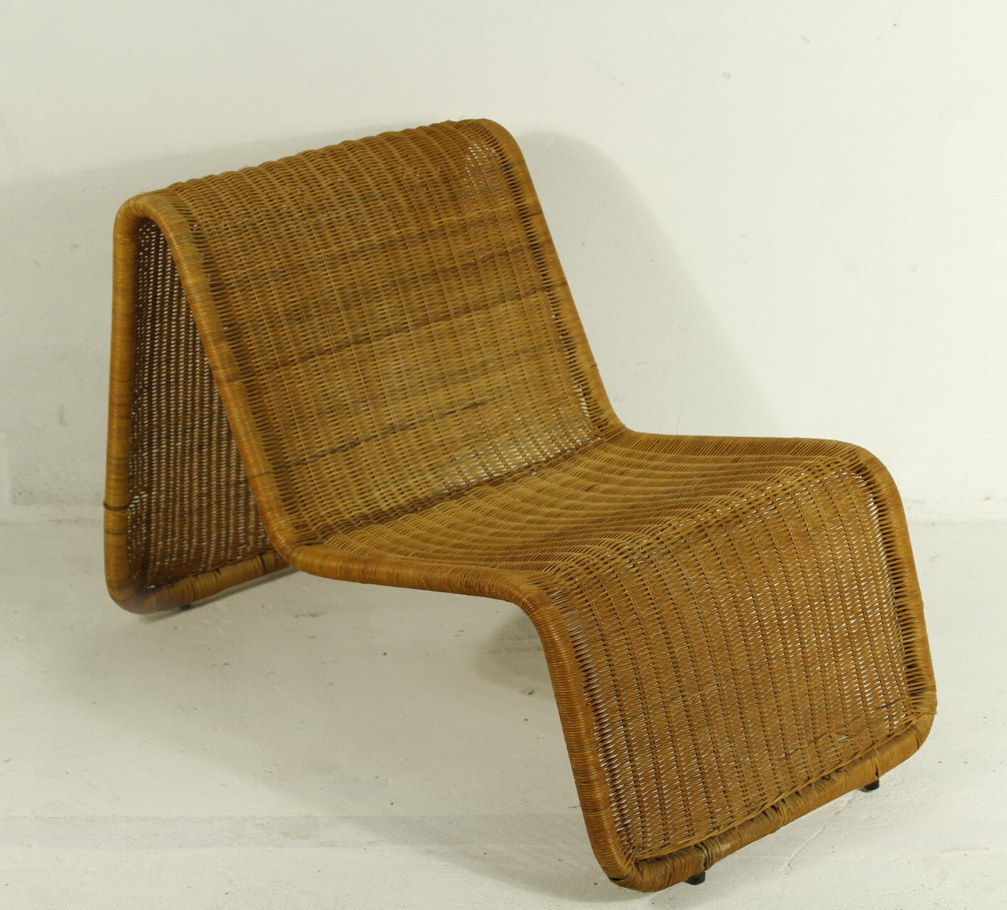 Wicker Lounge Chair Model P3 By Tito Agnoli, 1970s