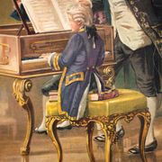 Poster Maria Theresia "The Young Wolfgang Amadeus Mozart" Educational Grid, Published by Friedrich Sperl 1949