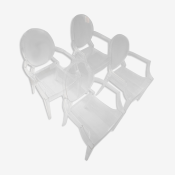 Lot de 4 chaises ghost Kartell