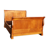 19th century walnut roller boat bed