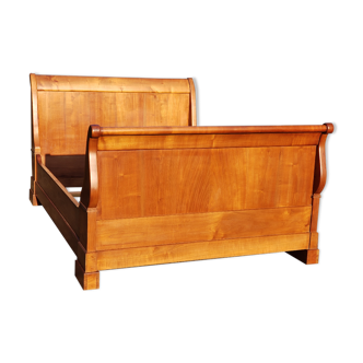 19th century walnut roller boat bed