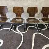Set of 4 stacking chairs, 1970