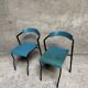 Set of 12 vintage blue bistro chairs