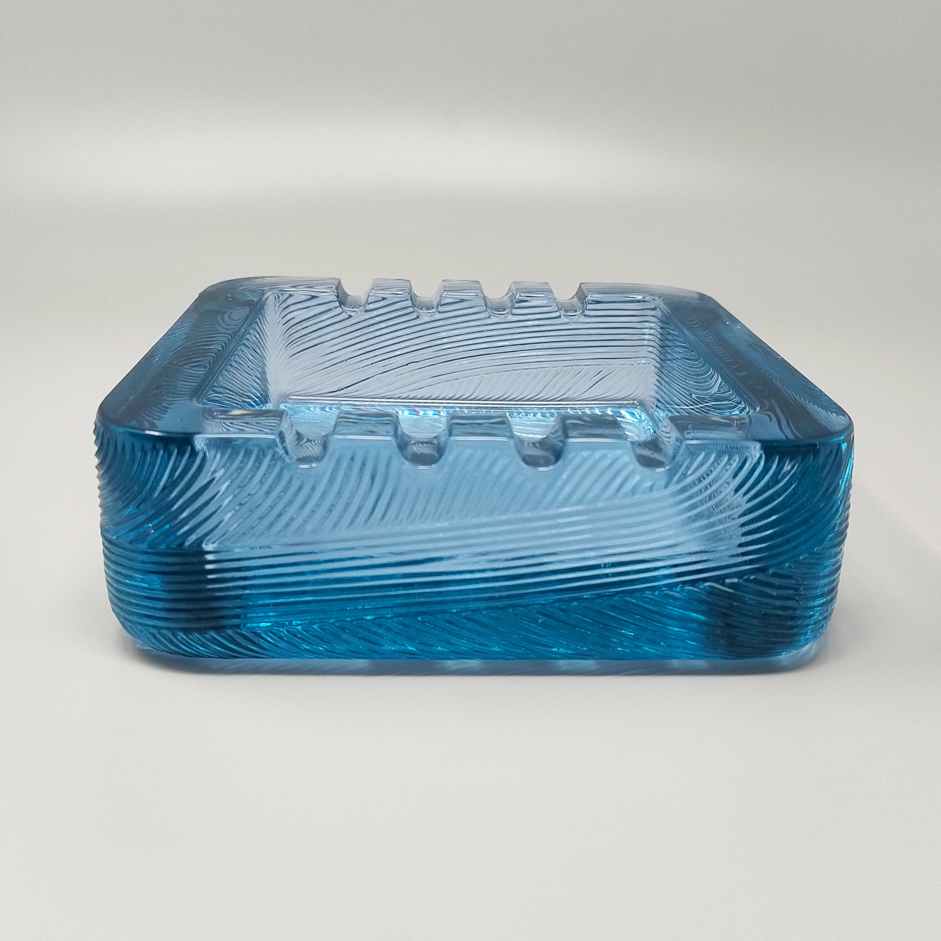 1970s Blue Ashtray by Sergio Asti for Arnolfo di Cambio. Made in Italy