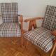 Pair of solid oak armchairs, 1950s.