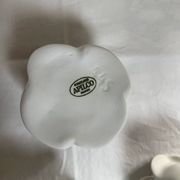 White porcelain rose shaped candle holders